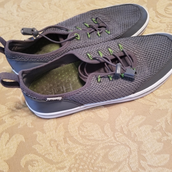 Hux Performance Fishing Size 8 Gray/Green Slip Ons - Picture 2 of 5